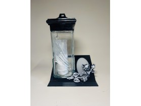 Свечи-лампады ритуальные 2138 в стеклян корп Н25 см со вставленной свечой-вкладом внутрь корпуса