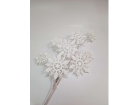 86947 Снежинки на ветке новогодние из пластика